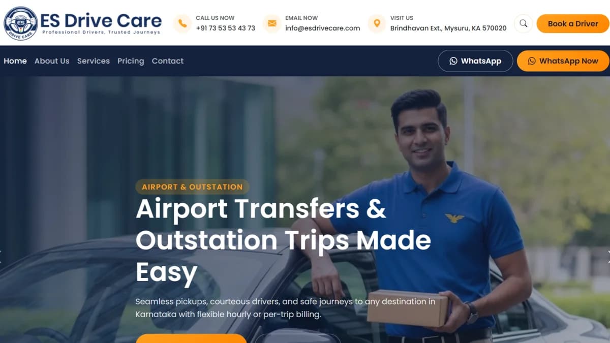 ES Drive Care · Chauffeur services website