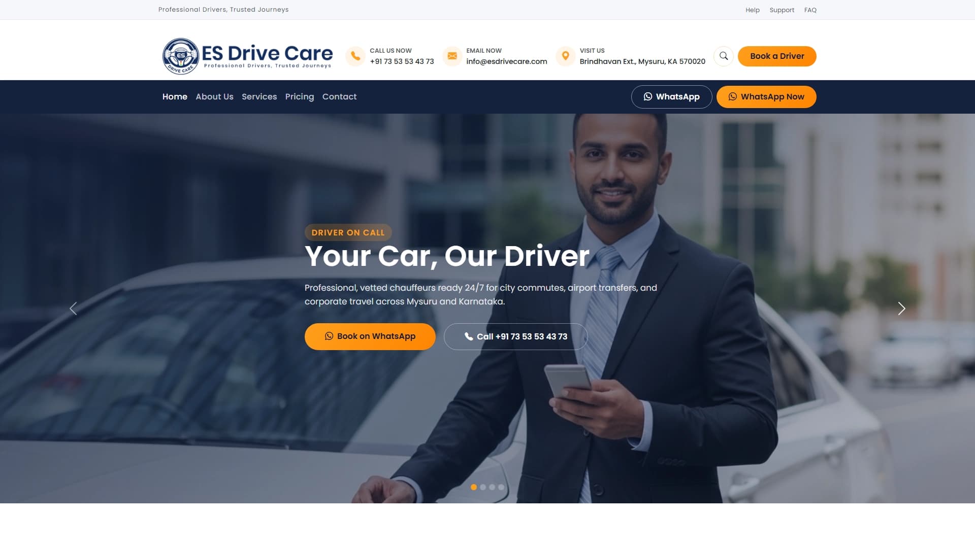 ES Drive Care website screenshot